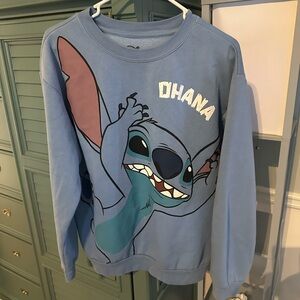 Disney Stitch Ohana Women’s Junior size Large sweatshirt. Size 11-13